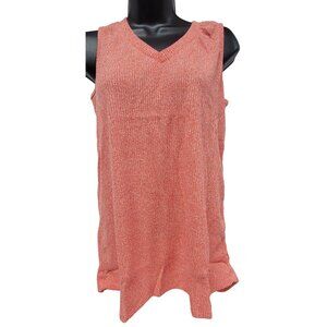 Red & White Heathered Ribbed Tank Top By White Birch S